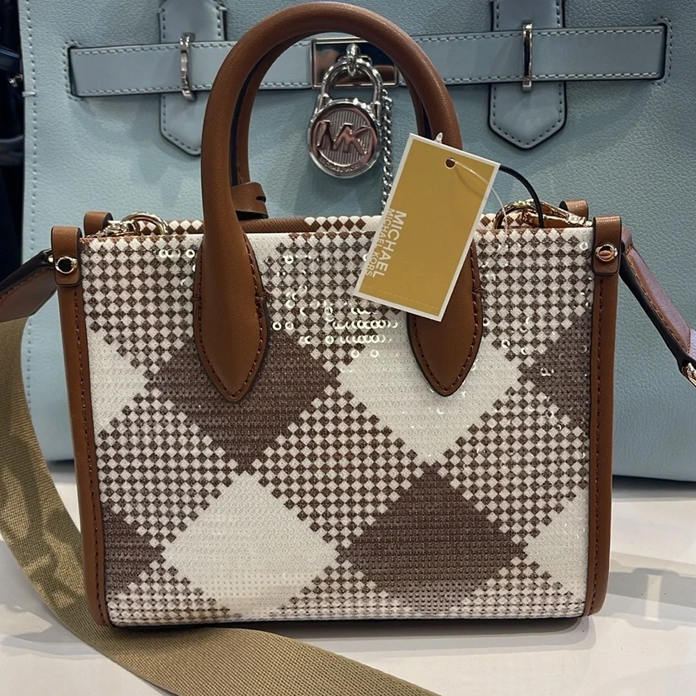 Michael Kors Mirella Extra-Small Logo Crossbody XBODY Shopper Bag
Luggage 
NWT - Picture 6 of 16